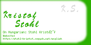 kristof stohl business card